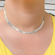 Sterling Silver Herringbone Necklace